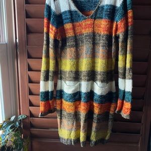 ✨BOBBIE BROOKS Multicolor Long Sleeve Sweater Dress